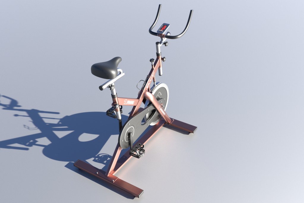 Stationary Spinning Bike 3D Model preview image 3
